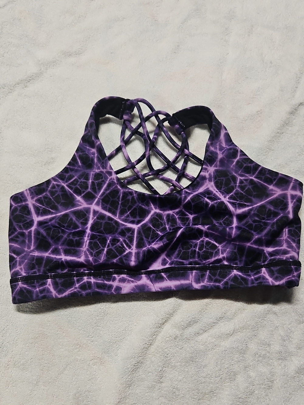 Constantly Varied Gear Purple Lightning Strappy Sports Bra